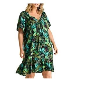 NWT ESTELLE Plus Size Gorgeous Wild Heart Leaf Dress US SZ 2X